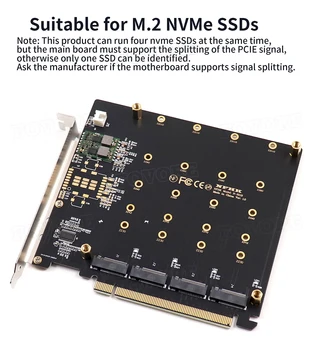 PCIe 4.0 la M2 adaptor PCIe X16 4 port M2 NVME M pentru SSD converter M. 2 PCI express X16 adaptor VROC RAID Card de Expansiune