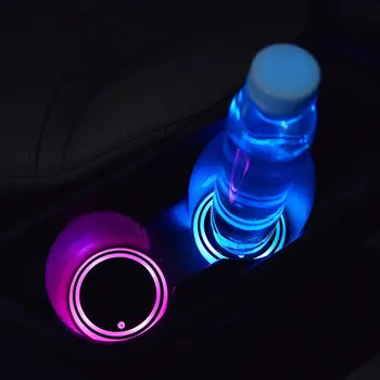 2.6 Inch Auto Dome LED-Suport pahare Interior Auto Lampa USB Multi - Colorate Atmosferă de Lumină Bea Suport Anti-Alunecare Mat Bec