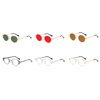 Peekaboo bărbați ochelari de soare retro oval uv400 punk stil de vara 2021anti lumină albastră ochelari pentru femei, cadru rotund de sex feminin articole pentru cadouri