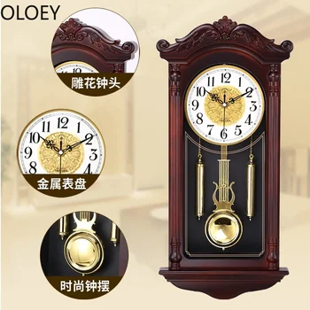 Pendul Chineză Ceasuri De Perete Camera De Zi Mare Lux Creativ Retro Tăcut Swing Vintage Ceasuri Moderne De Decor Acasă Cadouri Unice