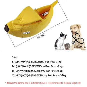 2020 Forma de Banane Câine de Companie Pisica Pat Casă Mat Durabil Canisa Câine Cățeluș Perna Coș Cald Portabil Pisică Câine Consumabile S/M/L/XL