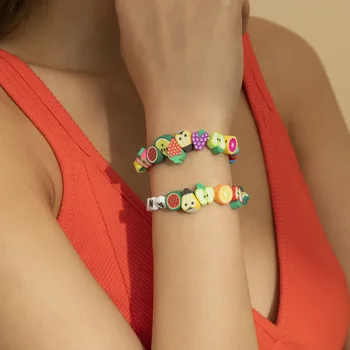 DIEZI Etnice Boem Acrilice Margele Bratari Pentru Femei Handmade Multicolor Fructe Farmec Strand Frânghie Brățară Noi Seturi de Bijuterii