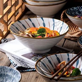 Japonez stil de personalitate creatoare mari de căldură-rezistente ceramice de înaltă calitate supa ramen castron mare valoare retro ramen castron special