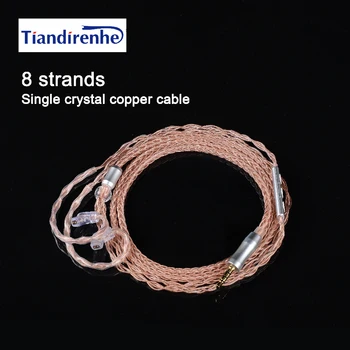 Tisndirenhe 8 fire QDC cablu Aur moale Singur cristal Sârmă de cupru Pentru KZ TRN KBEAR căști cu QDC cască 0.78 mm, cu microfon