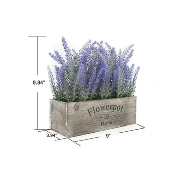 Floare artificială în Ghiveci Mov Fals Flori Faux Lavenders în Vase de Lemn pentru Acasă Nunta Grădină Birou Patio Decor