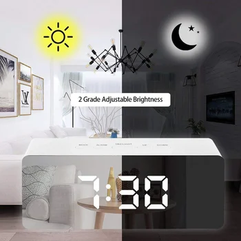 Oglinda Alarmă Ceas LED Digital Ceas de Masa Trezesc Lumina Electronic de Afișare a Temperaturii Acasă Decor Ceas de masa Decor de Masă