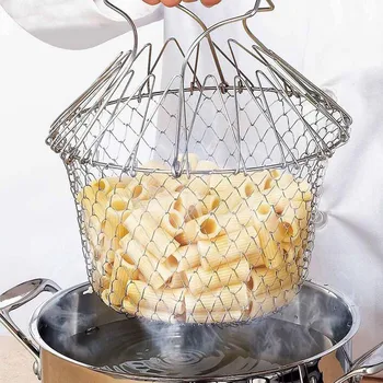 Bucătărie Prăjire Instrument Din Oțel Inoxidabil Alimentar Strecurătoare Prajit Coș Filtru De Gătit Instrument De Cartofi Prajiti Coș