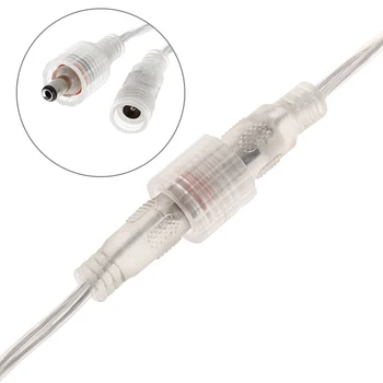 1Pairs 5.5X2.1mm de sex Feminin / Masculin DC Conector Cablu 15cm Impermeabil Transparent Pentru 5050 5054 5630 Benzi cu LED-uri