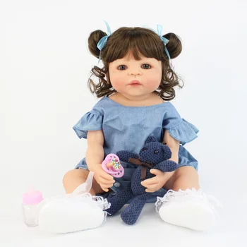 55cm Plin de Silicon Renăscut Păpușă Jucărie Pentru Fete Boneca de Vinil Nou-născut Prințesă Copilul Bebe Viu Cadou de Ziua de nastere Prezent