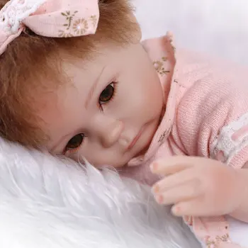 40cm Închide Ochii Papusa de Silicon Vinil Papusa Handmade Adorabil Realist Copilul Nou-născut Baby Doll de Joaca pentru Copii Jucarii