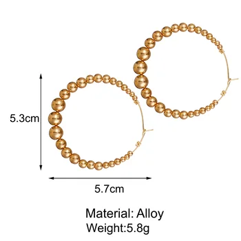 Círculo de grandes dimensões pérola hoop brincos para mulheres de epocă cor de ouro geométrica simulado pérola círculo brincos fe