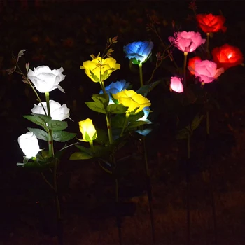 Rezistent la apa de Flori de Trandafir Lămpi cu LED-uri Lumina Solara pentru Petrecerea de Valentine Curte Gradina Decor Luminos Home Decor plin de culoare Rose