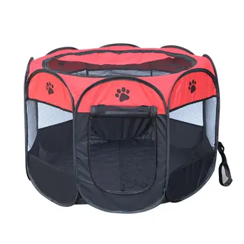 Portabil Respirabil Cusca Animale De Companie Gard Câine Canisa Pliere Gard Oxford Pânză Durabil Și Rezistent La Apă Canisa Cort