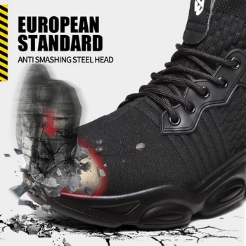 Oamenii de Siguranță Pantofi cu Deget de Metal Indestructibil Anti-piercing Cizme de Lucru din Oțel Tep Respirabil Adidași Pantofi de Lucru Plus dimensiune 35-48