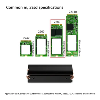 Aliaj de aluminiu Cooler de Siguranță M. 2 SSD Radiator Radiator Calculator de uz Casnic Piese pentru NVME M. 2 2280 Solid state Drive