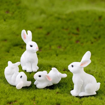 Drăguț Rășină Rabbit Ornament De Familie Micro Peisaj Decor Mini Iepure Meserii Miniaturi, Figurine De Decor Pentru Casa De Iepure Acces