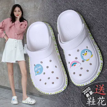 Femei Sandale de Vară 2021 Plaja Doamnelor Verde Crocse Pantofi de Crocodil EVA Usoare Sandles Plat Unisex Colorate Pantofi Sandalias