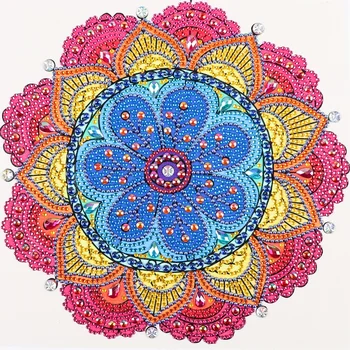 DIY de Flori Colorate 5D Speciale în Formă de Diamant Tablou Brodat Manual Stras de Cristal Cruce Meserii Cusatura Kit Mandala
