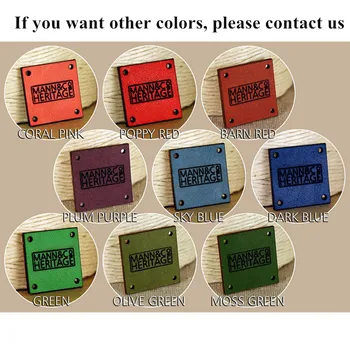 40pcs Personalizat eticheta de piele cu nituri Manual tag-uri pentru crosetat tricotat logo-ul de Brand de îmbrăcăminte, pălării etichetele de îngrijire obiecte de artizanat