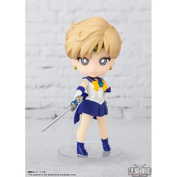 10 cm de BANDAI Figuarts Mini Sailor Moon Kaiou Michiru Haruka Tenoh personaje Anime Acțiune PVC Modelul de Colectare de Jucării Figura Anime T