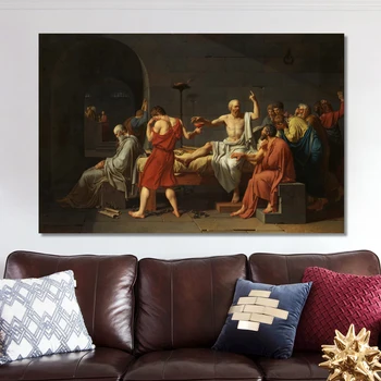 Pictura celebra moartea lui Socrate Panza Pictura Postere si Printuri de Arta de Perete de Imagine pentru Camera de zi Decor Acasă Cuadros
