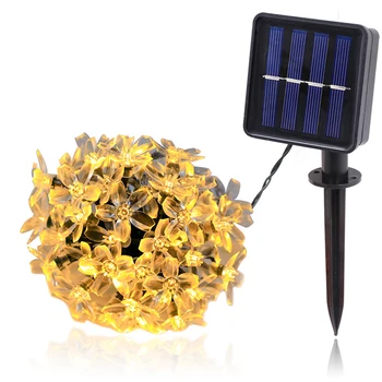 Solar Ghirlande de lumină 5m 7m Flori de Piersic Lampa Solara LED-uri de Putere Șir de Lumini de Basm 6V Grădină Crăciun Decor în aer liber