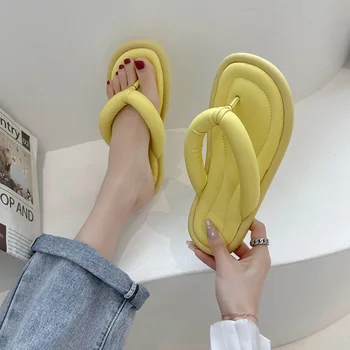 Pantofi de plaja Femei Papuci de Lux, Slide-uri de Cauciuc Flip-Flops Sabot 2021 Designer Plat Hawaiian Moale Roma Moda PU Bază