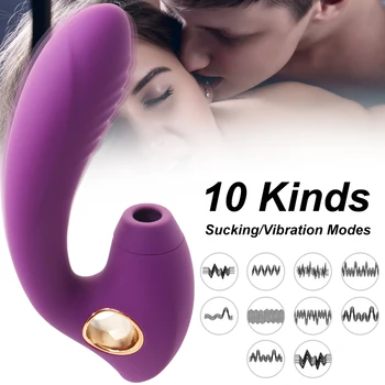 Clitoridiana Supt Vibrator punctul G Penis artificial pasarici rase Masaj Stimulator 10 Vibrații Puternice Vaginale Adult Jucarii Sexuale pentru Femei si Cupluri