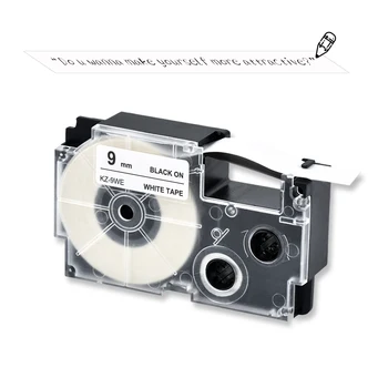 9mm Casio eticheta banda Negru pe Alb compatibil eticheta casete XR9WE XR 9WE XR-9WE pentru KL-60 de scris KL-60SR KL120 EZ Label Maker