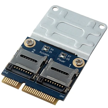 2 HDD-SSD pentru Laptop Dual Micro - SD SDHC SDXC TF Mini PCIe Card de Memorie Cititor MPCIe la 2 Mini-Sdcards Mini Pci-E Adaptor
