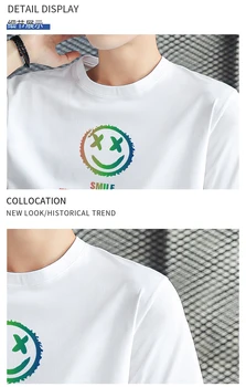 Men ' s T-Shirt 2021 vara benzi desenate zâmbet t tendință Scrisoare de Imprimare Valul Om de Moda Tricouri Bumbac Casual Cuplu Streetwear Topuri
