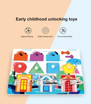 Copilul Ocupat Bord Deblocarea Jucărie Educațională Timpurie De Formare De Competențe De Culoare Forma Montessori Jucărie Din Lemn Materiale Didactice De Învățare Bord