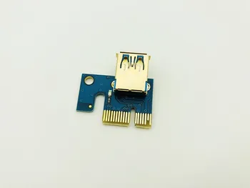 10BUC Aur VER009S PCI Express PCIE, PCI-E Riser Card 009s Molex 6pini la SATA 1X 16X USB3.0 Extender Adaptor cu LED-uri pentru BTC Mining