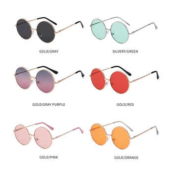 Pudcoco 6 Culori Runda Copii ochelari de Soare UV400 Protecție Plaja ochelari de Soare cu Cerc Colorate Lentile Pentru Fete Baieti 0-8Years