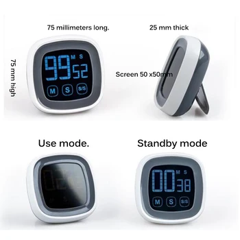 2021 Ecran Tactil de Bucătărie Timer Digital Temporizador Cronometru Ceas Deșteptător Magnetic Gadget-uri de Bucătărie timer