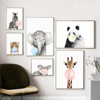 5D Animal Sălbatic Scade la Guma de mestecat DIY Diamant Pictura Arta de Perete, Leu, Zebra, Elefant, Girafa, Tigru Mozaic Canvas Decor Pictura