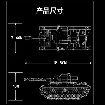 WW2 Militar Seria de al doilea Război Mondial Tiger Tank mai Multe Metode de Asamblare DIY Model de Blocuri Jucarii si Cadouri