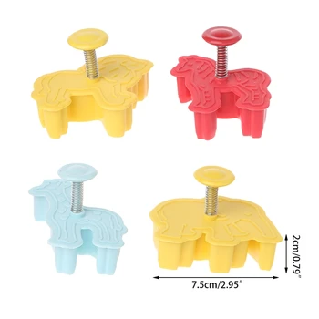4buc de Animale 3D din Plastic Cookie-uri Mucegai Tort Fondant Cutter Mucegai DIY Bakeware Instrumente