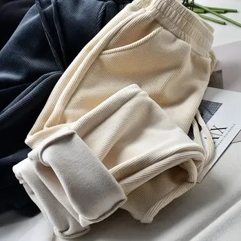 Solid Gros De Bumbac Elastic Talie Pantaloni Harem Pentru Femei De Iarnă Casual Moale Confort Pantaloni Sudoare Simplu Nou Brand De Calitate Cald Pantaloni