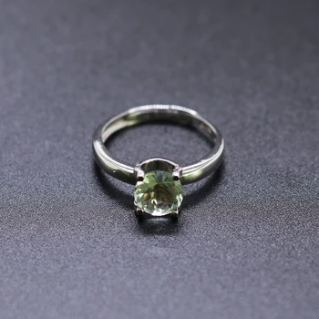 MH rotundă Naturală 7mm verde ametist Piatră prețioasă Dulce Inele mici Real Argint 925 Bijuterii Fine pentru fata doamna cadou Romantic
