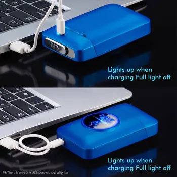 Electronice Bricheta USB de Încărcare Brichete tabachera Grafica cutie Display LED USB Vânt fără flacără
