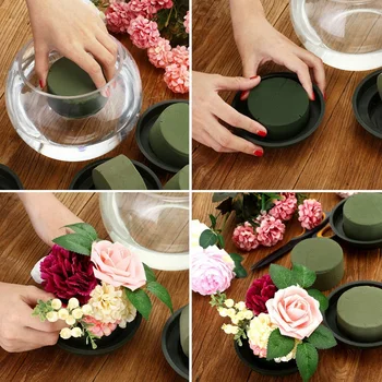 8 Pack DIY Aranjament de Flori Kit Verde Umed Spuma Florale, Nunta Culoar de Flori, Decor Petrecere