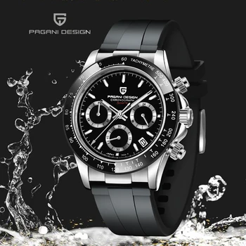 Pagani Design Bărbați Cuarț Ceas de Lux Moda Barbati Ceas Automată Data de Silicon rezistent la apă Ceas Barbati Chronograph Reloj Hombre
