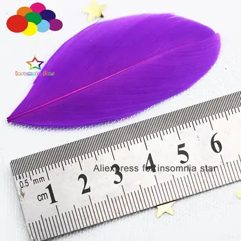 Ieftine pentru Vânzare 100buc DIY pene de Gâscă Vopsite de Culoare Violet Decoratiuni de Nunta Elegante, Haine de Petrecere Pene 2-3inch