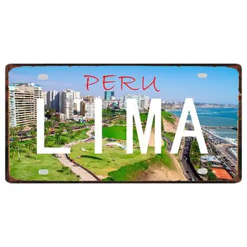 Lima, Peru, Cusco Mașină De Licență Metal Pate Tin Semn Retro Ruginite Meșteșugul Poster De Perete Decor Pentru Bar Garaj Decor Acasă Placi