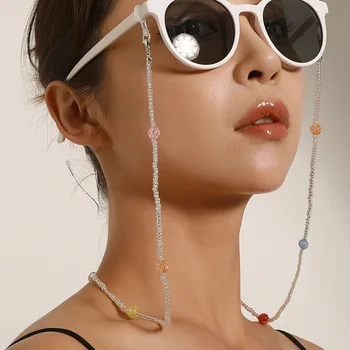 Margele transparente Bomboane de Culoare Acrilic Masca Curea Suport Curea de Gât pentru Femei Anti-a pierdut ochelari de Soare Ochelari de Lanț Colier Agățat
