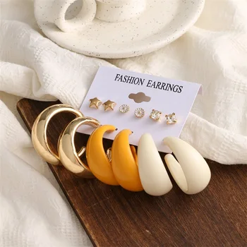RO Moda Geometrice Stud Cercei Set Pentru Femei de Culoare de Aur Pearl Cercei Vintage Set de Cercei Brincos Cadouri Bijuterii