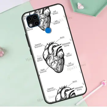Vintage Anatomie Inima Cardiac Creierul Asistenta Caz Pentru Xiaomi Redmi Nota 10 Pro Nota 8 9 Pro Nota 9 8T Funda Pentru Redmi 9T 9A 9C 8A