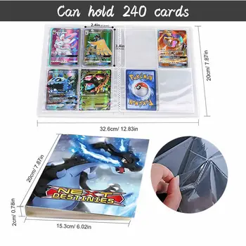 240Pcs Carduri Harta Colecții de Liant Pokemon Album Carte Folder Copil Pokemon Cartelei Joc Încărcat Lista Jucărie Cadou de Ziua de nastere