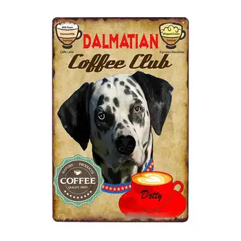 Câinii de Cafea Placa de Metal de Epocă Tin Semne de Cafea Cafe-Bar Poster de Perete Pub Arta Pictura 20*30 CM